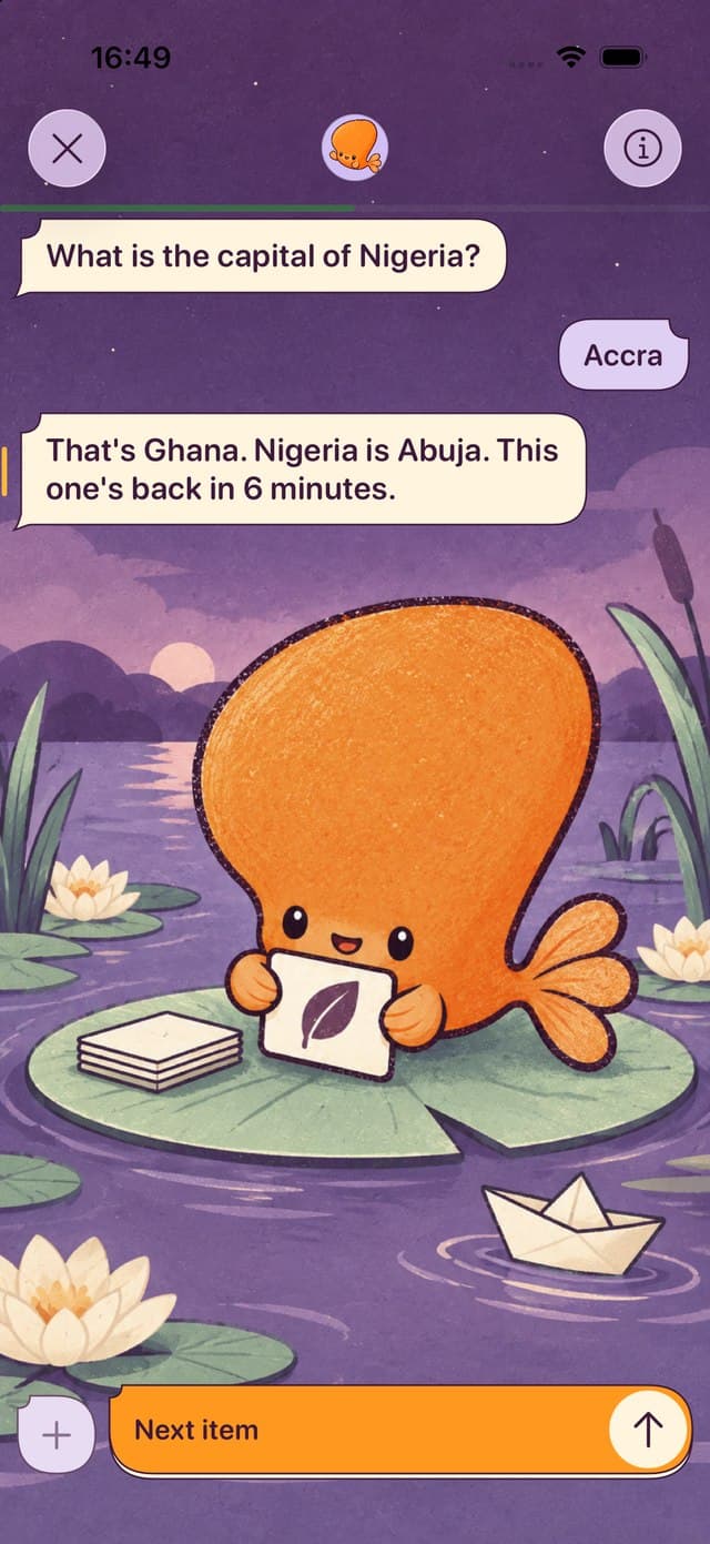 Answer feedback in the Smort iPhone app
