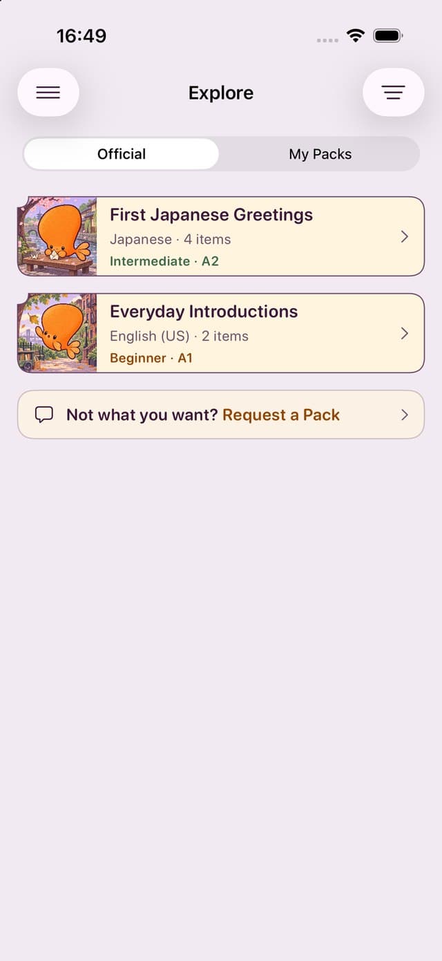 Browsing reviewed Official Packs in Smort